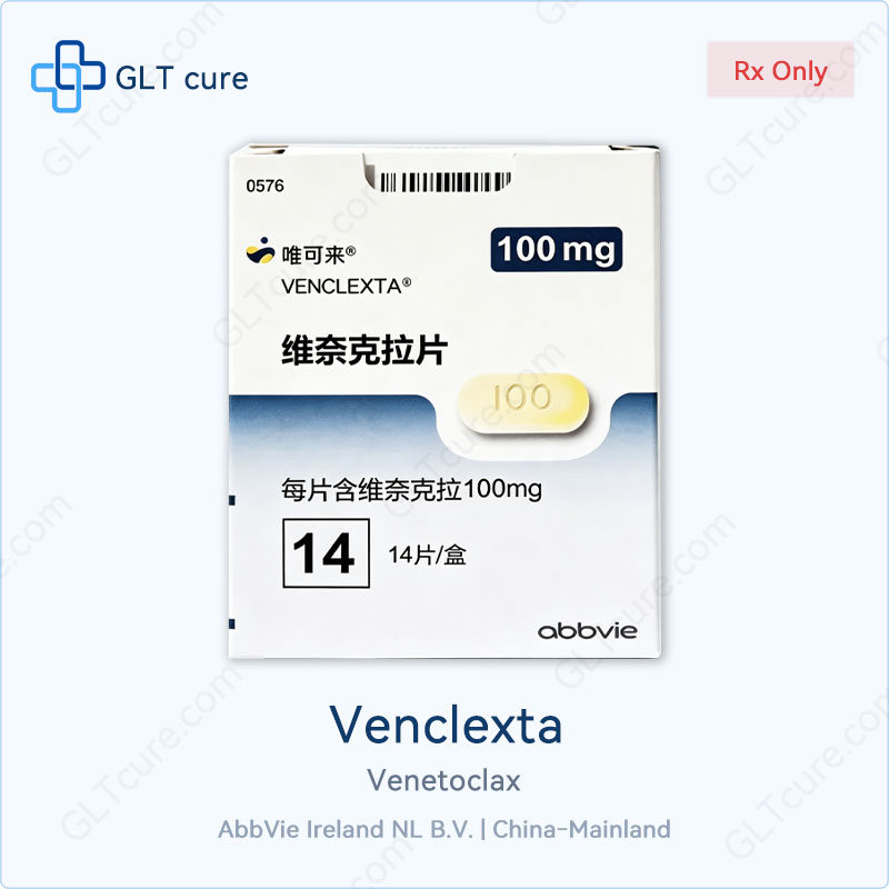 Venclexta 100mg (venetoclax) 14 tablets box, AbbVie China version
