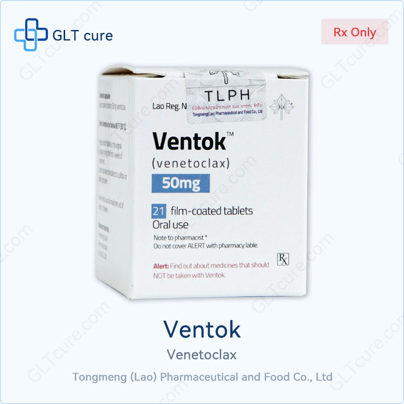 Ventok 50mg (venetoclax) 21 film-coated tablets box, Tongmeng Laos