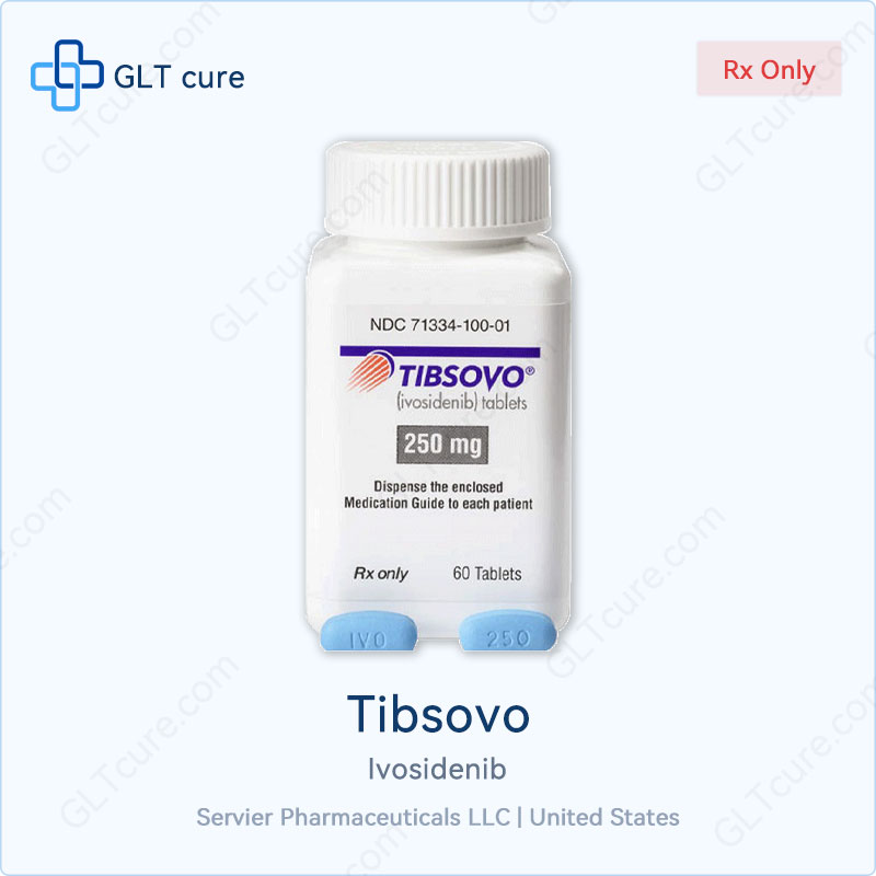 Tibsovo (ivosidenib) 250mg 60 tablets bottle, NDC 71334-100-01, USA version