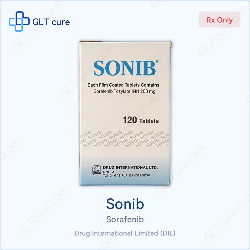Sonib sorafenib 200mg 120 tablets DIL Bangladesh generic box