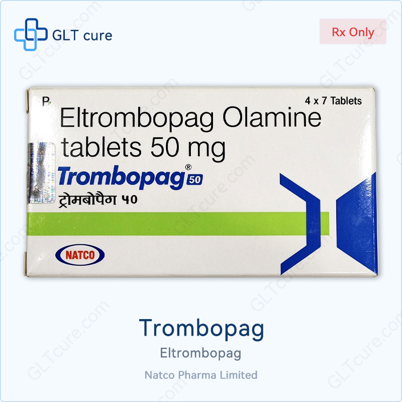 Trombopag eltrombopag 50mg 28 tablets, Natco generic