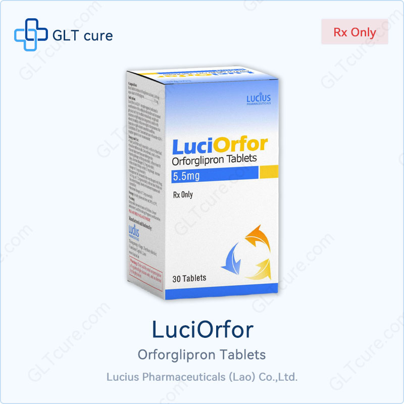 LuciOrfor orforglipron 5.5mg 30 tablets box, Lucius Pharmaceuticals Laos